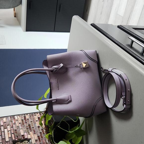 Michael Kors Mercer Studio small center zip satchel light quartz - Picture 3 of 11